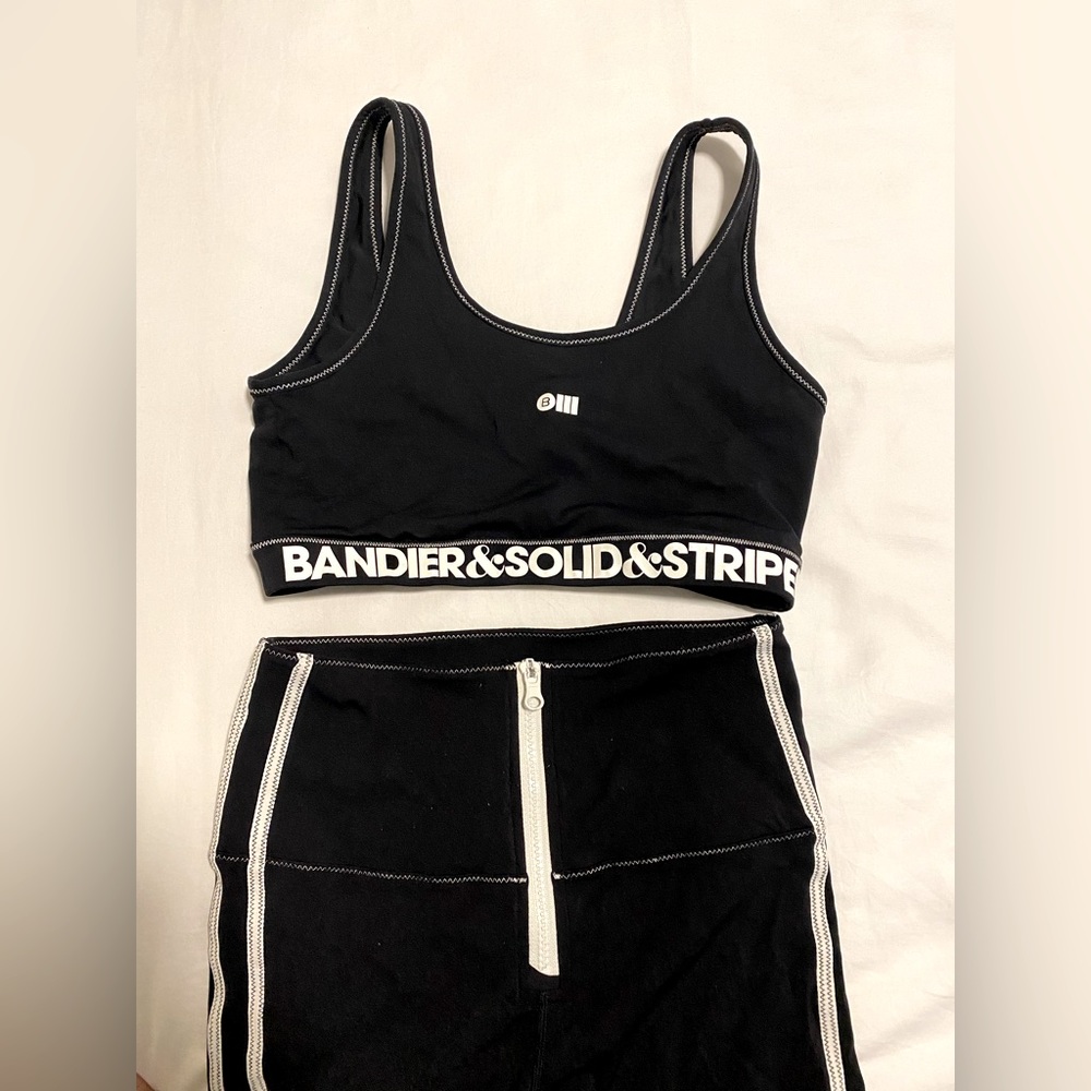 Bandier x solid and striped biker set